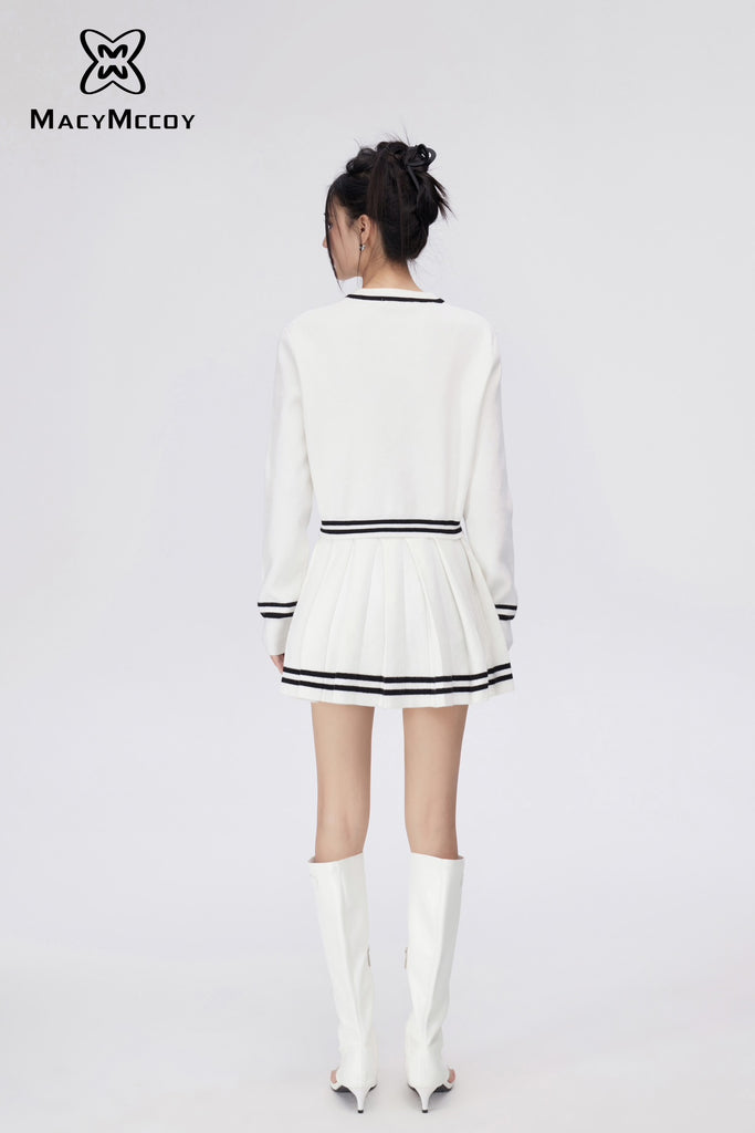 MacyMccoy Contrast Knitted Half Skirt Set