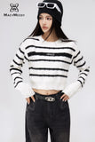 MacyMccoy Damaged Stripe Short Sweater
