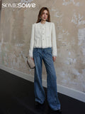 SOMESOWE Denim wide leg pants