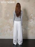 SOMESOWE Two silk necked knitted fake pieces