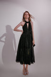 Wardrobes by chen Black Sequin V-neck midi Dress