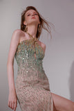 Wardrobes by chen Ombre Sequin Halter midi dress