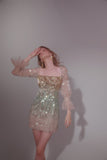 Wardrobes by chen Gradient Sequin mini dress