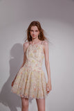 Wardrobes by chen Embroidery Apricot Flower Mini dress