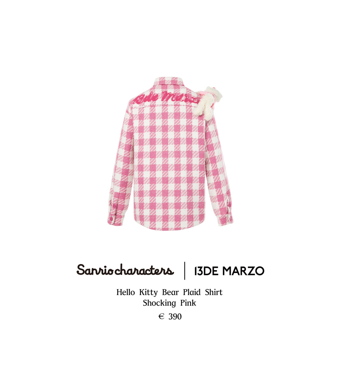 13DE Marzo Hello Kitty Bear Plaid Shirt