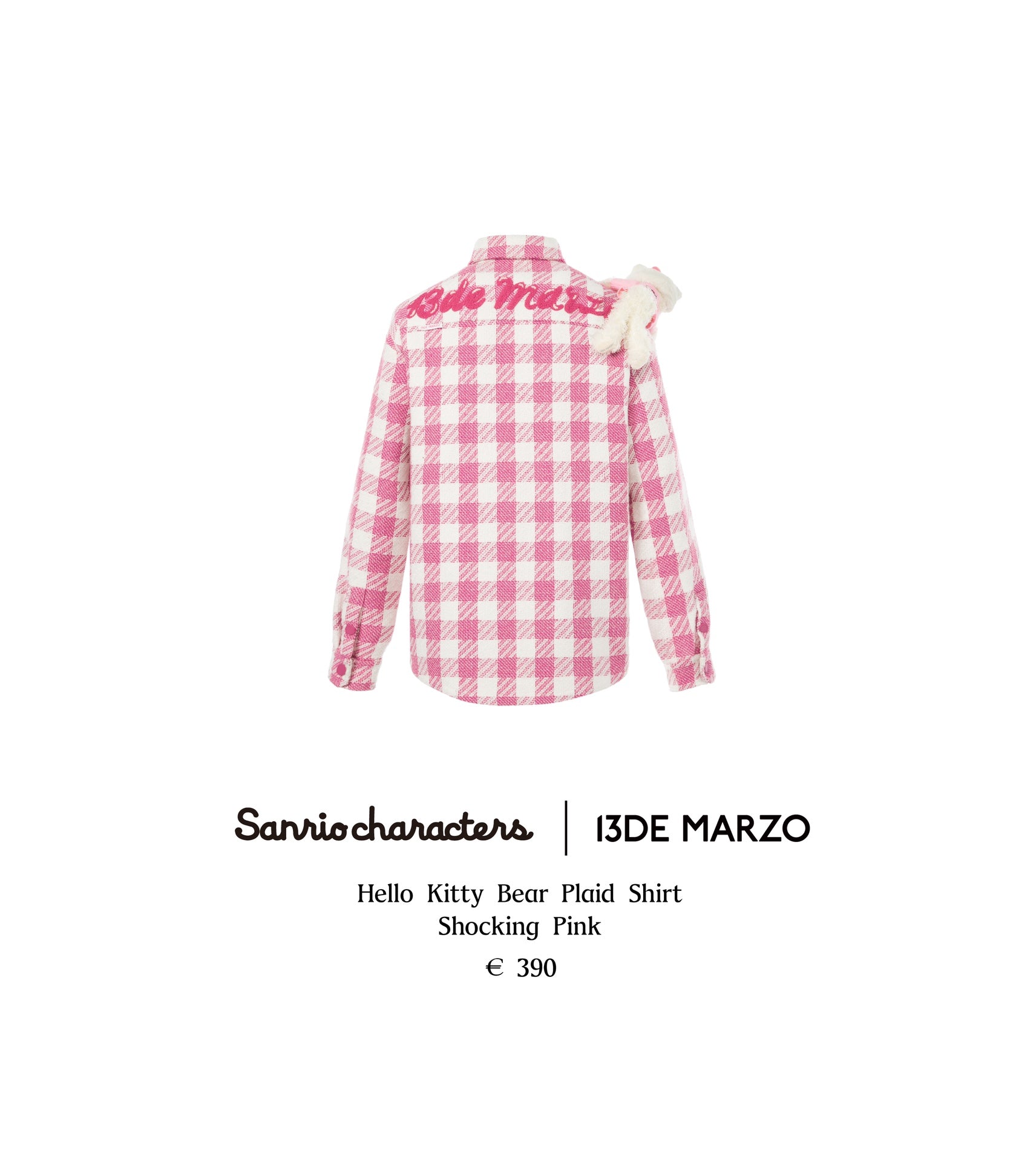 13DE Marzo Hello Kitty Bear Plaid Shirt