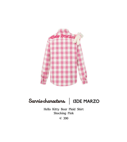 13DE Marzo Hello Kitty Bear Plaid Shirt