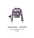 13DE Marzo Kuromi Bear Dimond Check Sweater