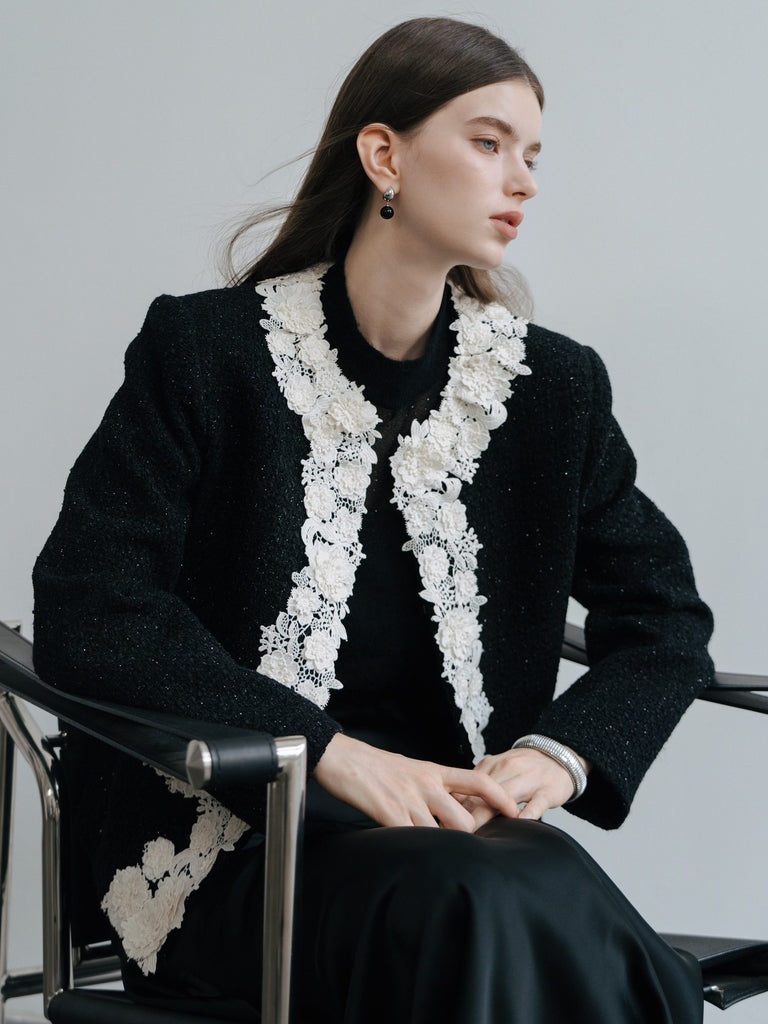 LJOS Lace lace wool blend jacket