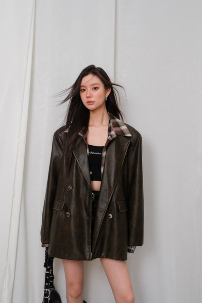 LAFREEDOM OVERSIZE LEATHER COAT