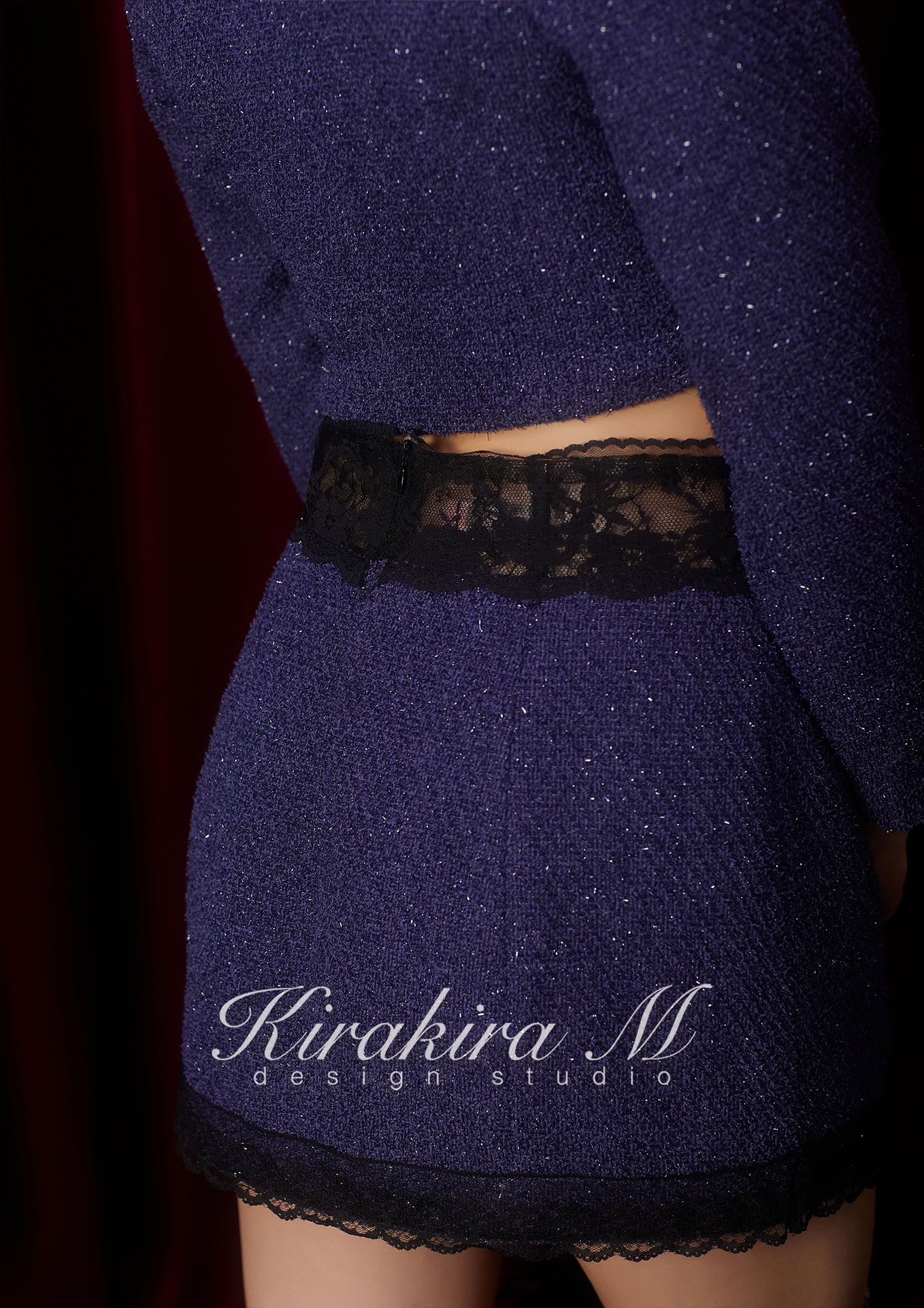 Kirakira.M Navy blue tweed set(separate)