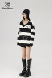 MacyMccoy Black and White Striped Sweater