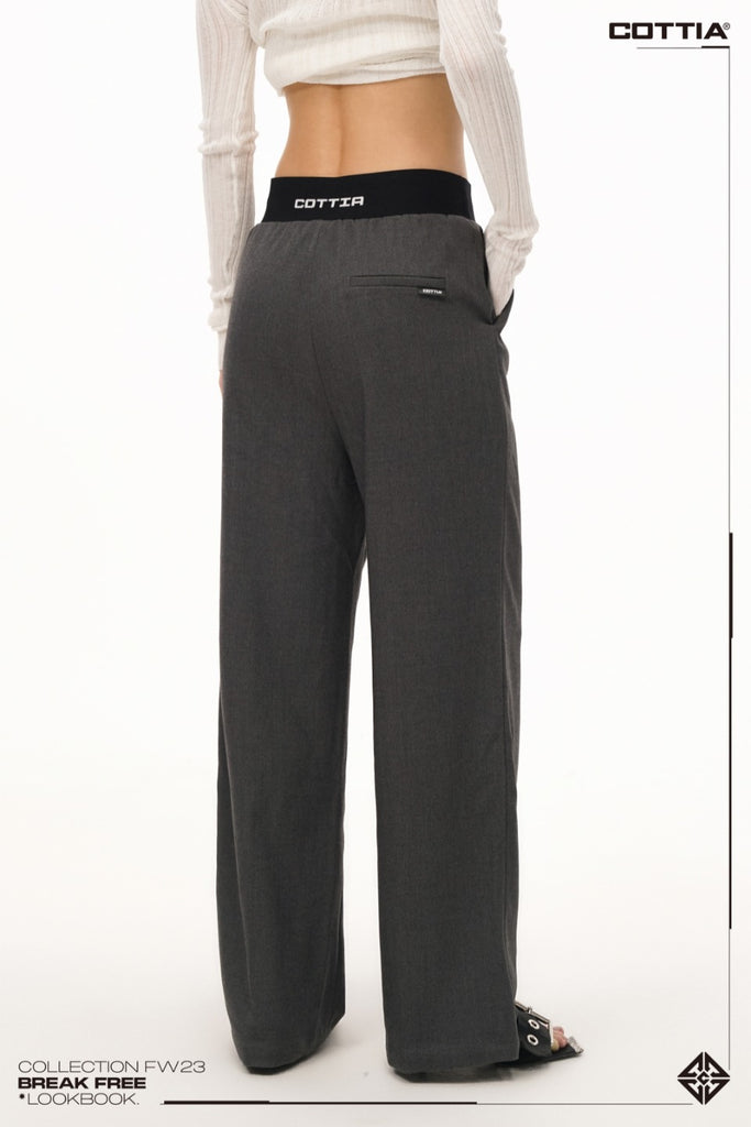 COTTIA Grey Suit Pants