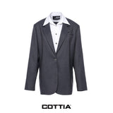 COTTIA Removable Collar Suit