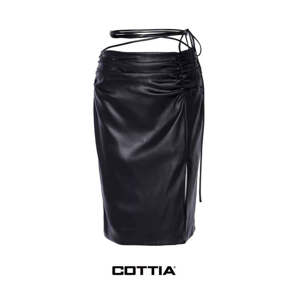 COTTIA Strapping midi Skirt