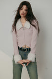 LAFREEDOM Plush patchwork knit top