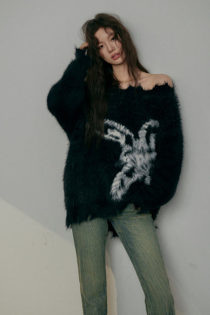 LAFREEDOM Broken Rabbit Sweater(2olor)