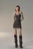VIA PITTI Halter mock Two-piece Mini Dress