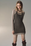 VIA PITTI Halter mock Two-piece Mini Dress