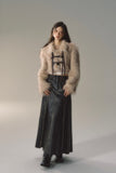 VIA PITTI Vintage Feather Midi Skirt