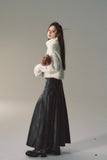 VIA PITTI Vintage Feather Midi Skirt