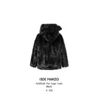 13DE MARZO Artificial Fur Logo Coat