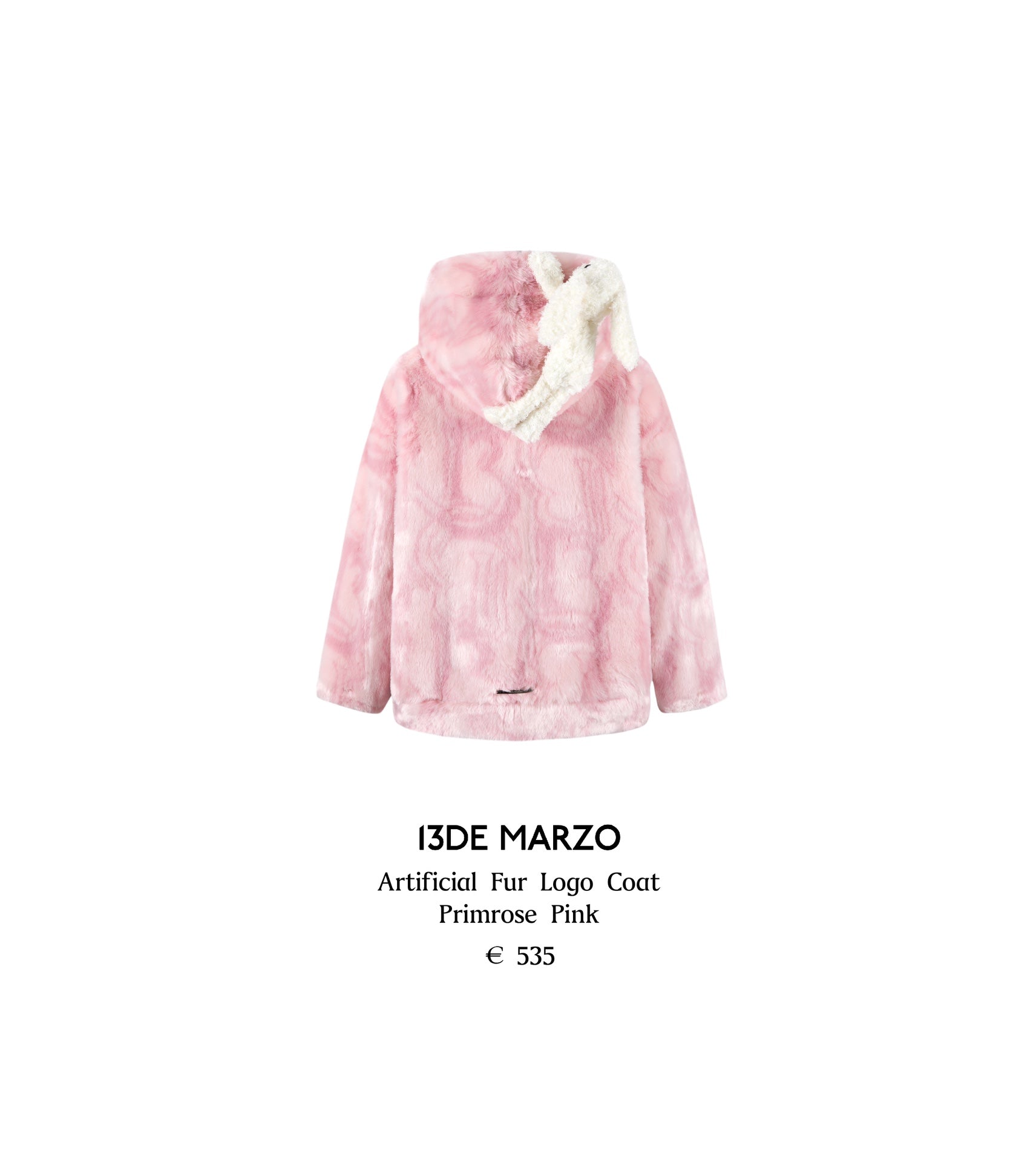 13DE MARZO Artificial Fur Logo Coat