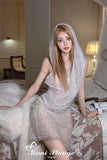 Mimi Plange WINTER CONCERTO Luxury White Hooded Mini Dress