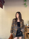 LAFREEDOM Vintage plaid woolen jacket