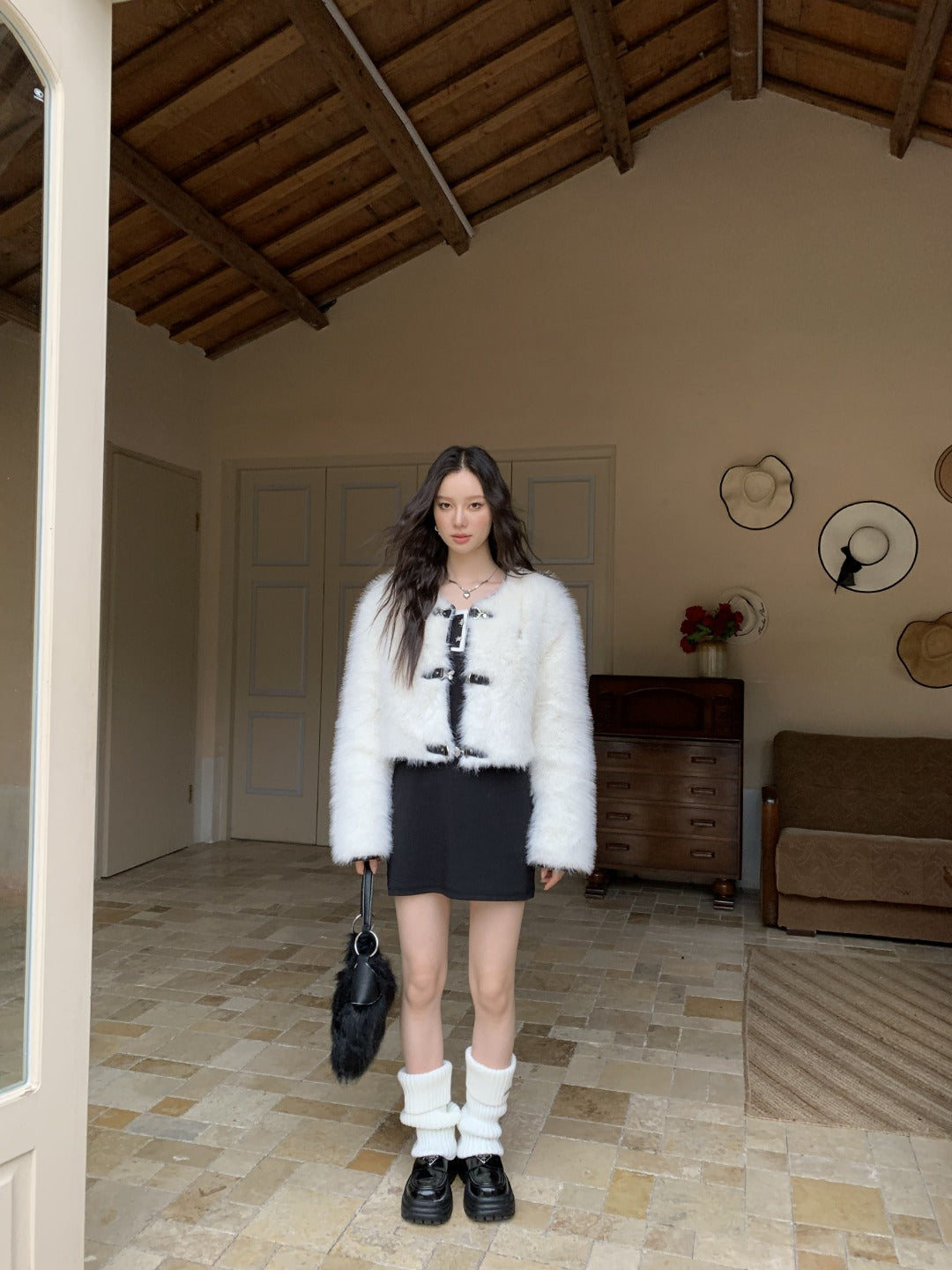 LAFREEDOM SALE LAF331027 White Fur Coat