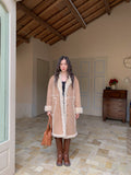 LAFREEDOM Leather and Fur Maxi Coat(2color)