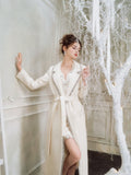 Wardrobes by chen Luxury white embroidered diamond coat