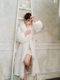 Wardrobes by chen Beaded embroidered knitted fur coat