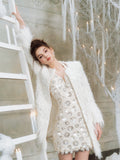 Wardrobes by chen Luxury Feather Sequin Coat