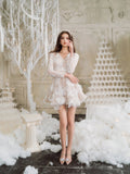 Wardrobes by chen Floral Embroidered Beads Sequin Lace Dress