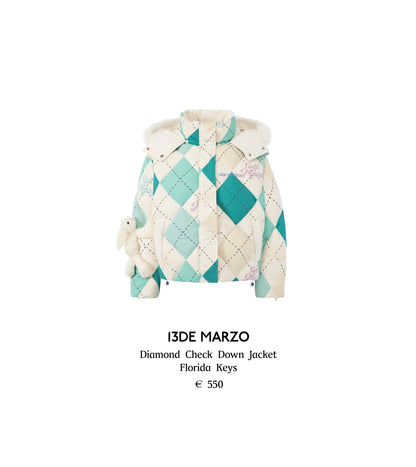 13DE MARZO Diamond Check Down Jacket