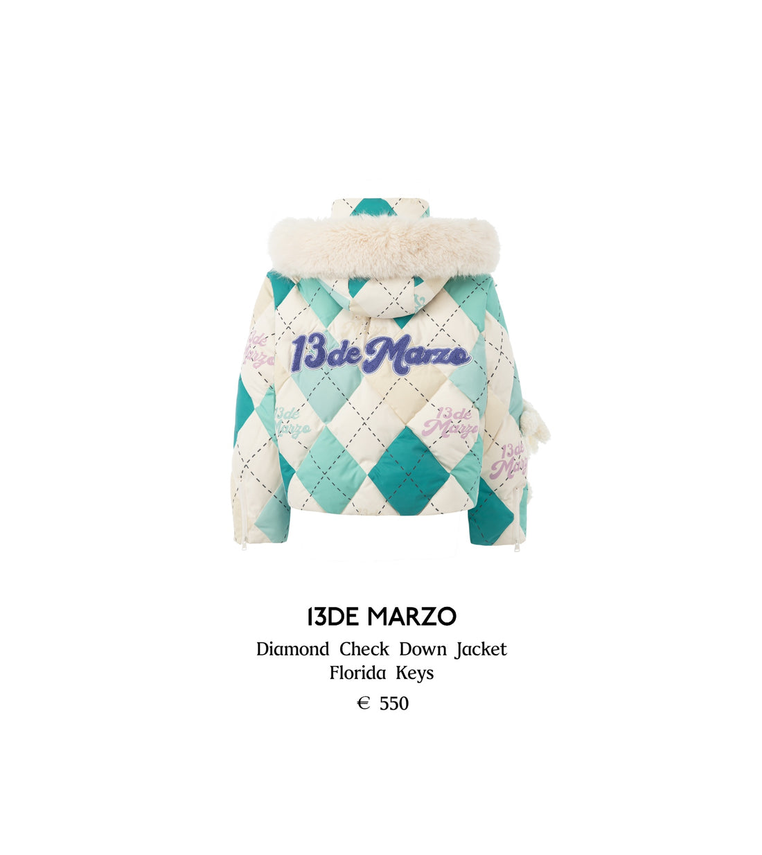 13DE MARZO Diamond Check Down Jacket