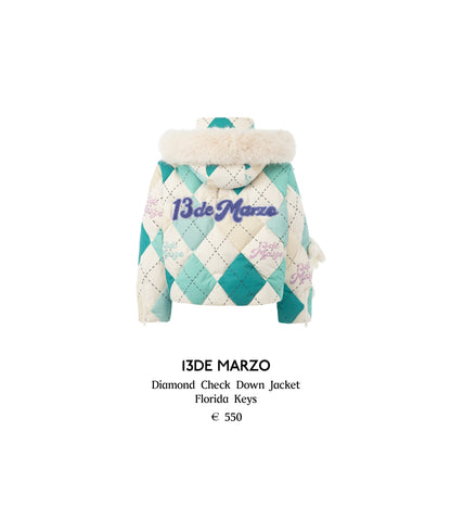 13DE MARZO Diamond Check Down Jacket