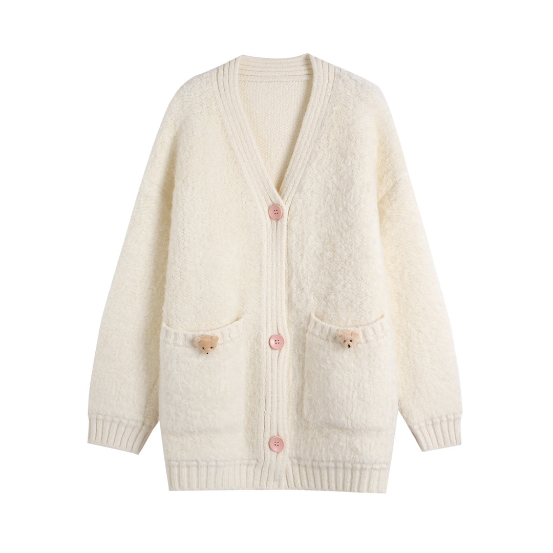 Wild Shadow mini Bear Button Cardigan