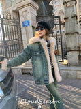 Cloud Season Denim Fur Coat