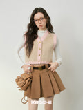 KROCHE Brown Pleated Skirt