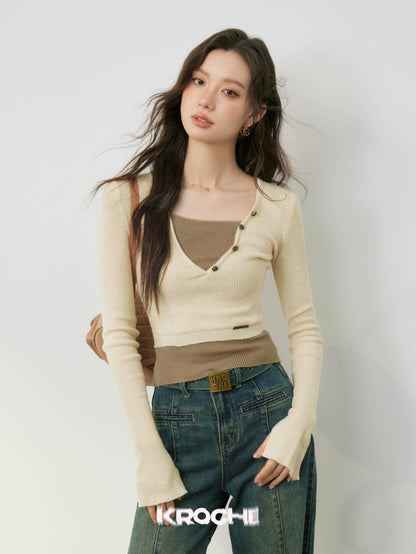 KROCHE Mock Two Pieces Top