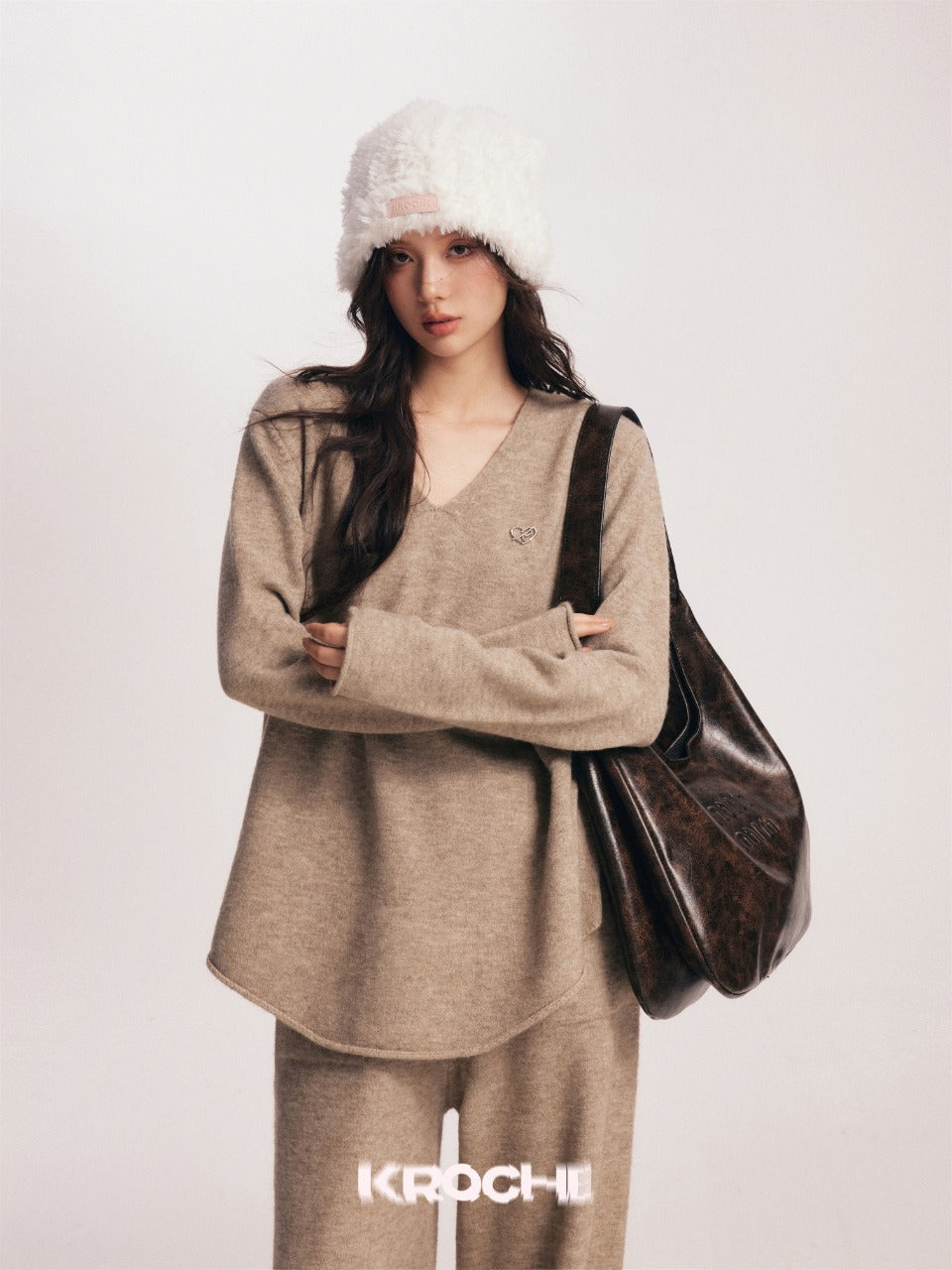 Kroche [Star Style] V-neck soft set(2color)
