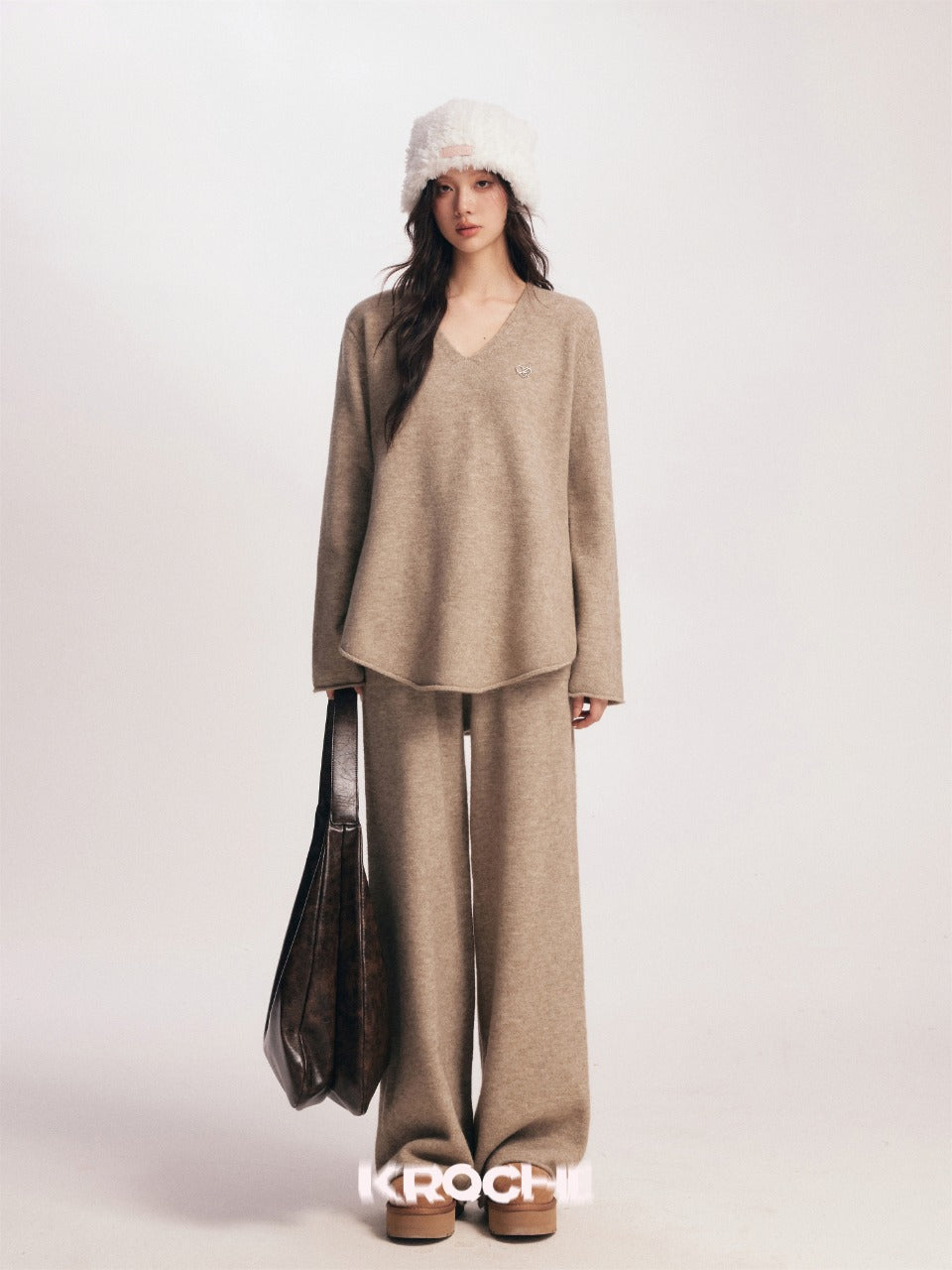 Kroche [Star Style] V-neck soft set(2color)
