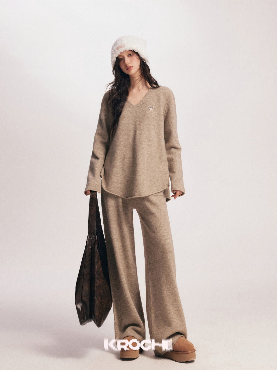 Kroche [Star Style] V-neck soft set(2color)