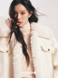 KROCHE White Fur Coat