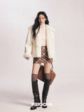 KROCHE White Fur Coat