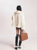 KROCHE White Fur Coat