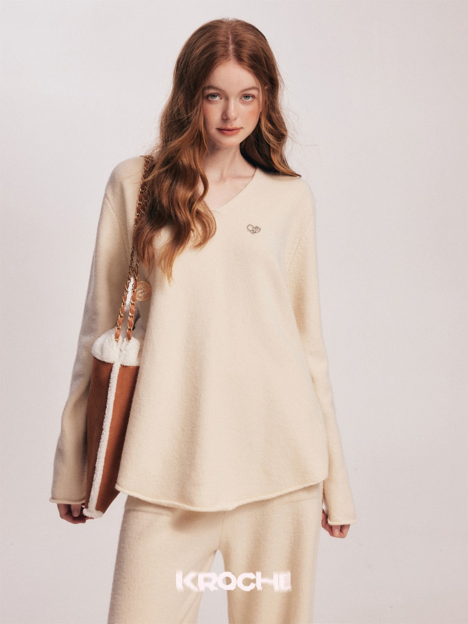 Kroche [Star Style] V-neck soft set(2color)