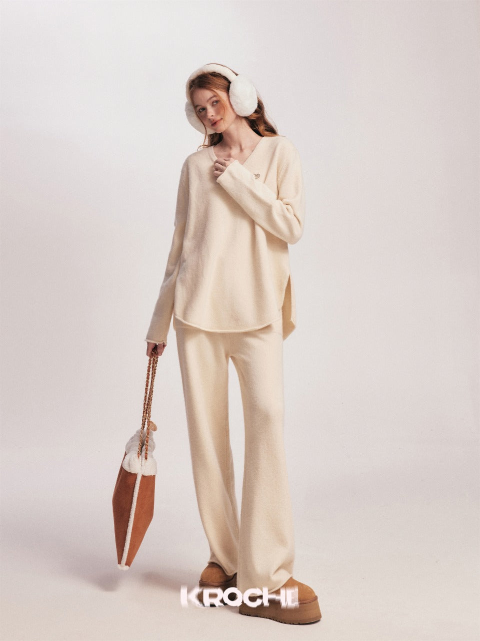 Kroche [Star Style] V-neck soft set(2color)